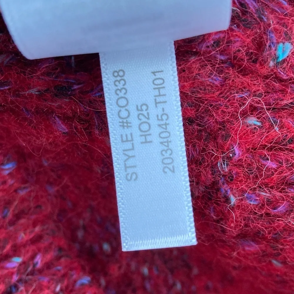 J. Crew Relaxed Crewneck Pullover NWOT Red Multi Wool Oversized Women’s XS